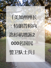 美加州州长：特朗普将向洛杉矶增派2000名国民警卫队士兵